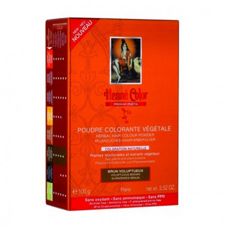 henné Color Poudre colorante végétale Brun Voluptueux 100 g coloration capillaire
