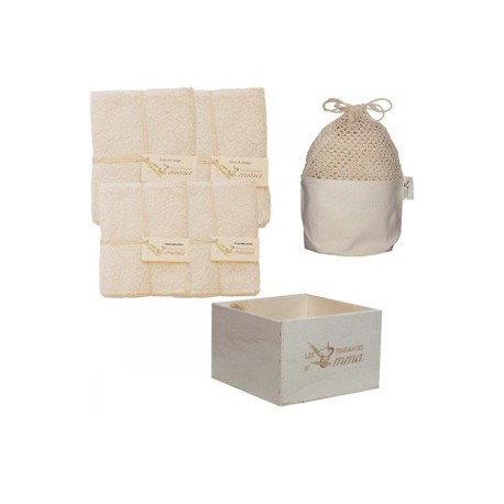 Les Tendances D Emma Kit Eco Chou Bambou Couleur 10 Carres Bebe 10 Gants De Change 1 Boite 1 Filet En Coton