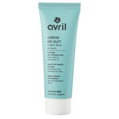 Avril Cosmétique Crème de nuit peau sèche et sensible huile de carthame 50 ml les copines bio