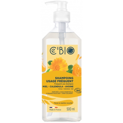 CéBIO Shampooing Usage fréquent Miel Calendula Avoine 500 ml shampoing bio Les copines bio