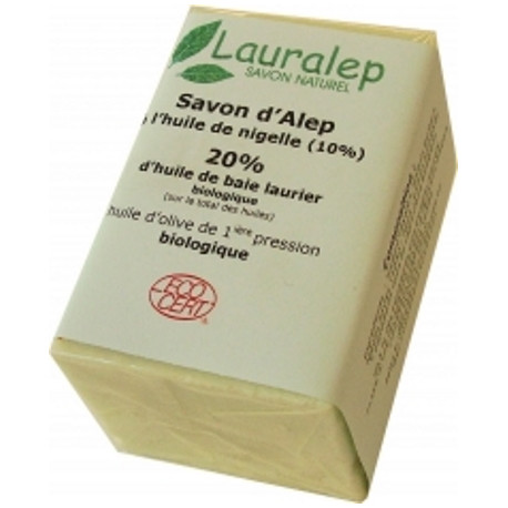 Lauralep Savon d'Alep bio à l'huile de Nigelle 150 gr les copines bio huile de cumin noir