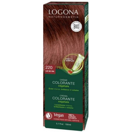 Logona Crème colorante lie de vin 150 ml - Cheveux blonds chatains les copines bio