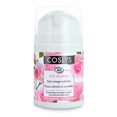 Coslys Soin Visage Nutrition Pur velours 50 ml Soin nutrition peaux sèches et sensibles Les copines bio