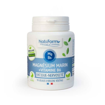 Nat et Form Magnésium marin Vitamine B6 Original 40 gélules stress nervosité sommeil les copines bio