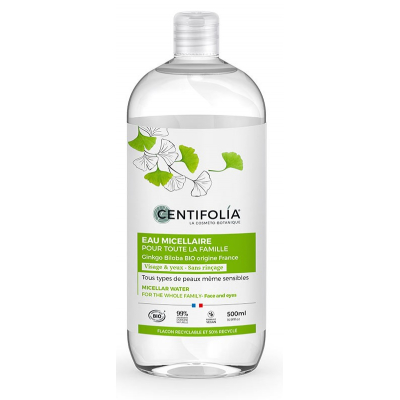 Centifolia Eau Micellaire pour toute la famille au Ginkgo 500ml eau nettoyante bio les copines bio