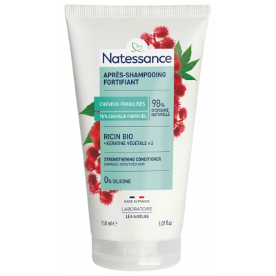 Natessance Après Shampoing conditionneur Ricin et Kératine Végétale 150 ml démêlant fortifiant Les copines bio