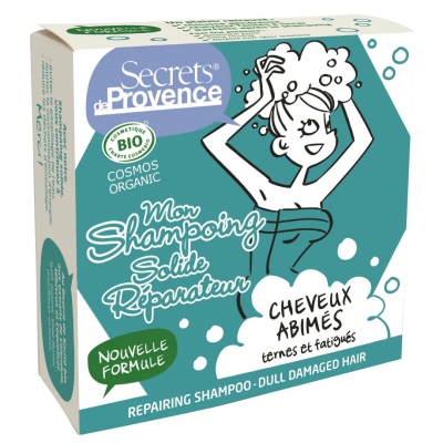 Secrets de provence Mon shampoing solide réparateur pour Cheveux Abîmés et Ternes 85g Les Copines bio