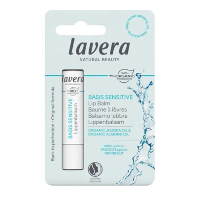 Lavera Basis Sensitiv Baume à lèvres Jojoba bio et amande bio 4.5 g les copines bio