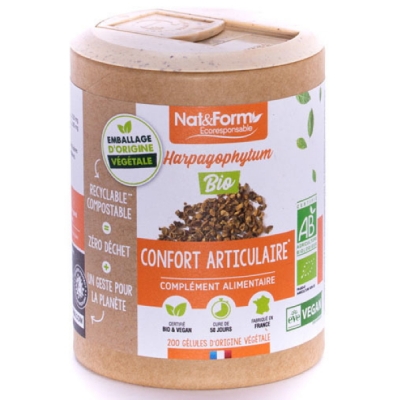 Nat et Form Harpagophytum Bio 200 gélules végétales souplesse articulaire les copines bio