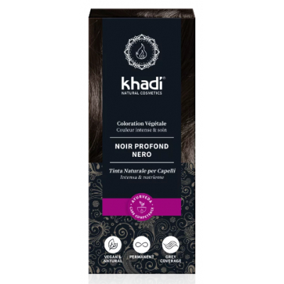 Khadi Coloration végétale Noir Profond 100 gr les copines bio