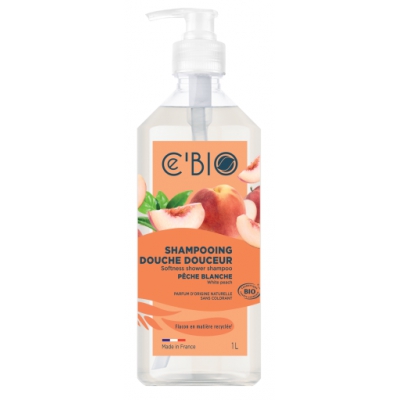 C'Bio Shampooing douche Pêche blanche 1 Litre eau florale de camomille  les copines bio
