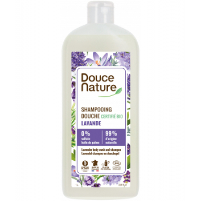 Douce Nature Shampoing Douche Provence Lavande de la Drôme 1L apaisement et propreté Les copines bio
