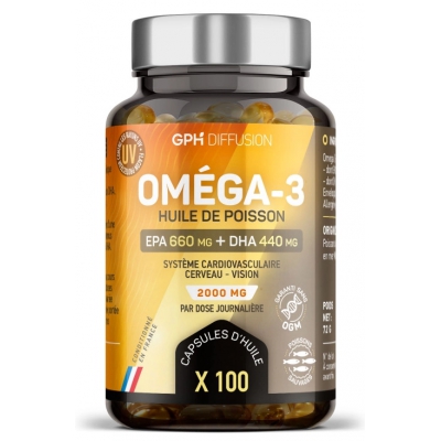 GPH Diffusion Omega 3 100 capsules de 505mg support cardiovasculaire Les copines bio