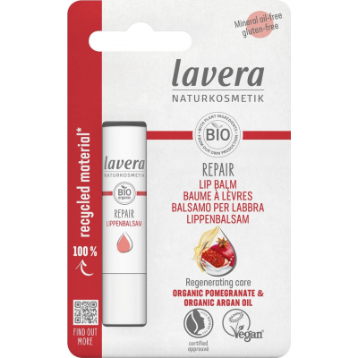 Lavera Baume à lèvres Repair à base d’huile de pépin de grenade bio et d’huile d’argan bio Les copines bio