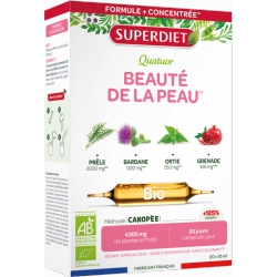 Super Diet Quatuor Bardane Ortie Pissenlit Carotte Bio 20 Ampoules 10 ml beauté de la peau Les copines bio