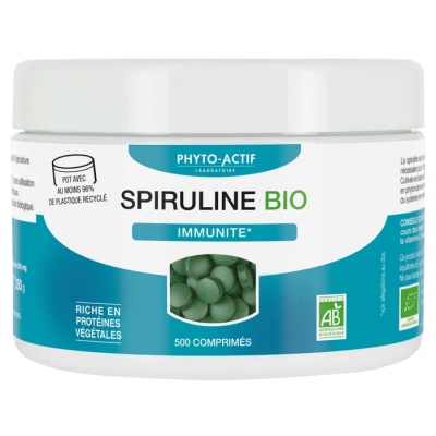 Phyto-actif Spiruline bio Immunité Fatigue 500 comprimés phycocyanine tonus Les copines bio