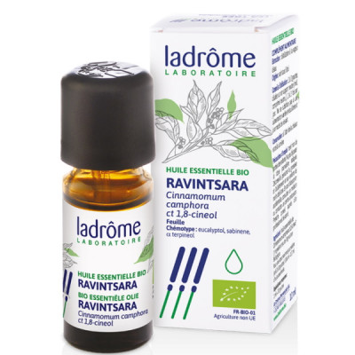 Ladrôme Huile essentielle bio Ravintsara 10 ml antiseptique gorge bronches Les copines bio