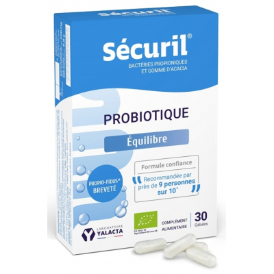 Yalacta Sécuril 30 gélules probiotiques propioniques flore intestinale Les copines bio