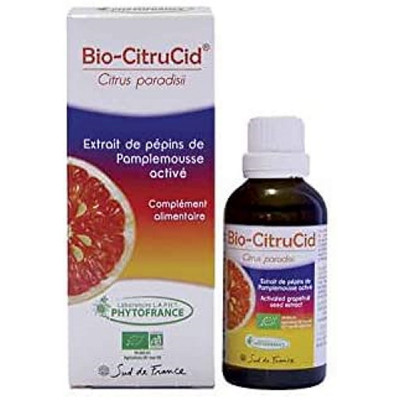Phytofrance Bio Citrucid Extrait de pépins de pamplemousse 50 ml tonus défenses les copines bio