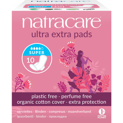 Natracare 10 Serviettes super ultra extra a ailettes les copines bio