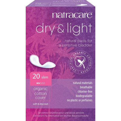 Natracare 20 Serviettes incontinence legere Dry & Light Slim les copines bio