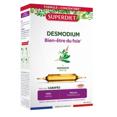 Super Diet Desmodium Bien être du Foie 20 Ampoules de 15ml fonctions hépatiques les copines bio