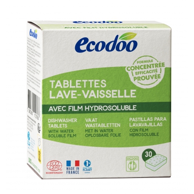 Ecodoo 30 tablettes Lave Vaisselle avec film hydrosoluble