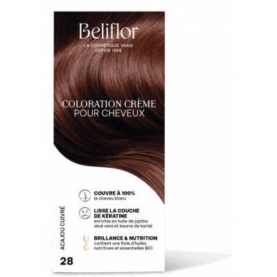 Coloration Crème pour Cheveux 28 Acajou Cuivré