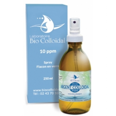 Bio Colloidal Laboratoire Argent Colloïdal 10 PPM Spray 250ml produit à usage cosmétique et externe Les Copines Bio