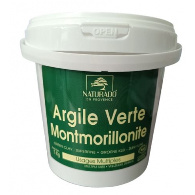 Comptoir Provencal des Argiles Argile verte Montmorillonite NATURADO pot 1kg produit de soin pour le visage et le corps Les Copi