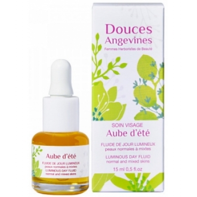 Les Douces Angevines Aube d'été Fluide de Jour lumineux Peaux normales et mixtes 15ml soin cosmétique de jour Les Copines Bio