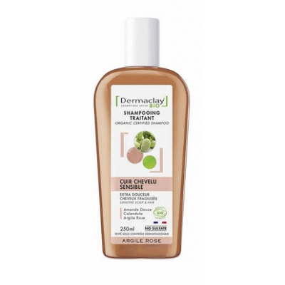 Dermaclay Shampoing bio Extra douceur Cheveux Fragiles et Délicats 250 ml souplesse et densité Les copines bio