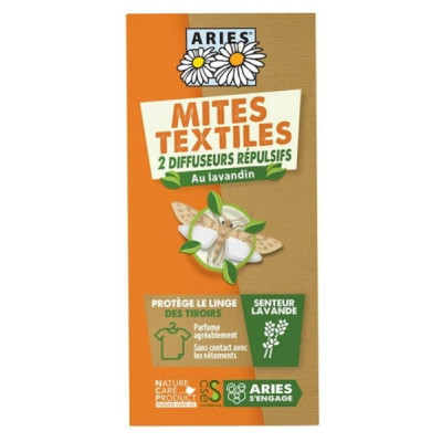 Aries Protection Anti Mites Textiles  2 Diffuseurs répulsifs lavandin neem Les copines bio