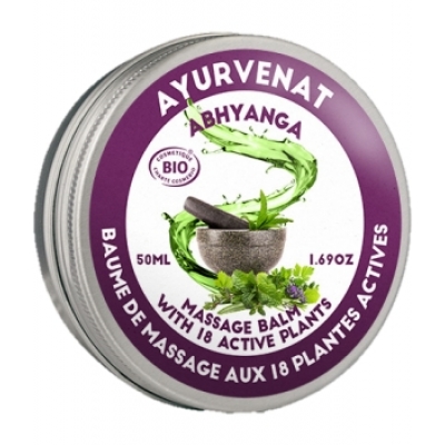Oleanat Baume de massage Ayurvédique ABHYANGA aux 18 plantes 50ml produit de soin corps apaisant et relaxant Les Copines Bio