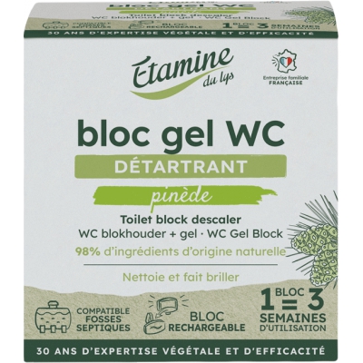 Etamine du Lys Bloc gel WC au Pin et à l'Eucalyptus 50ml 0.050 ml Produit d'entretien des WC Les Copines Bio