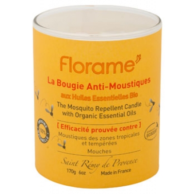 Florame Bougie anti moustiques et mouches 170gr bougie Anti-Moustiques et Anti-insectes Les Copines Bio