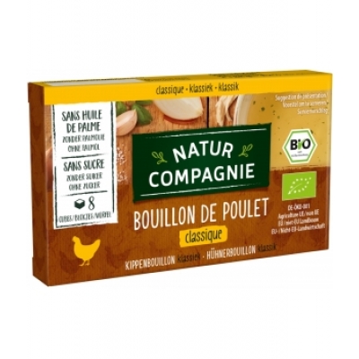 Natur Compagnie Bouillon cube de poulet 88gr produit d'épicerie et d'aide culinaire Les Copines Bio