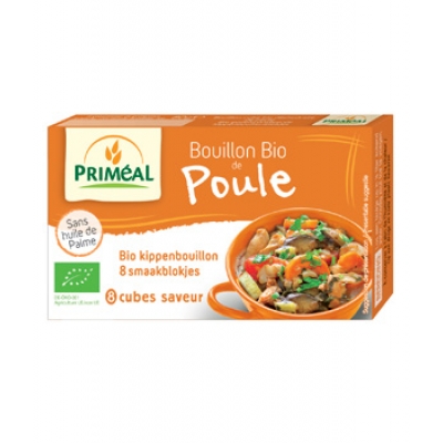 Primeal Bouillon bio de poule en cube 80gr produit d'épicerie et d'aide culinaire Les Copines Bio
