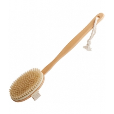 Droguerie Ecologique Brosse bain avec manche Hêtre sisal d'Aloes 100gr produit accessoire d'hygiène du corps Les Copines Bio