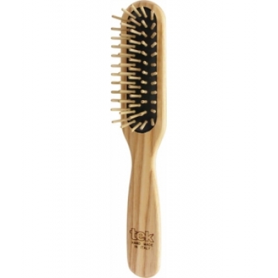 Tek Brosse rectangulaire picots courts en Frêne naturel x1 produit accessoire de soins capillaires Les Copines Bio