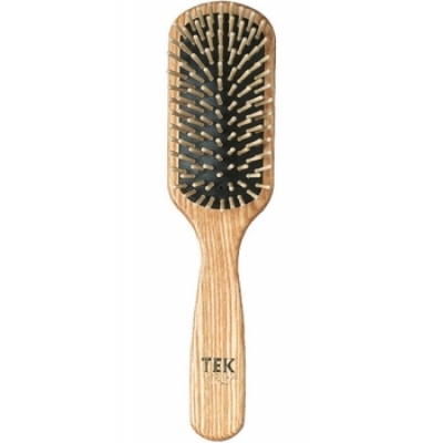 Tek Brosse rectangulaire taille moyenne en Frêne naturel picots courts x1 produit accessoire de soins capillaires Les Copines Bi