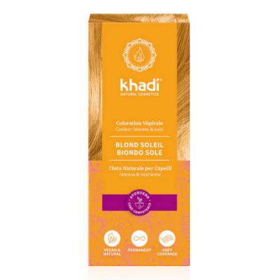 Khadi Coloration végétale Blond Soleil 100gr produit de coloration capillaire Les Copines Bio