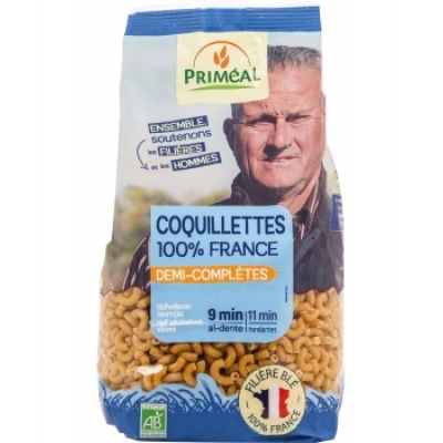 Primeal Coquillettes demi complètes  500g produit d'alimentation Les Copines Bio