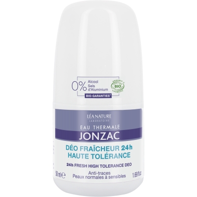 Eau Thermale de Jonzac Déo fraicheur 24H Haute Tolérance Hypoallergénique 50ml produit de soin pour le corps Les Copines Bio