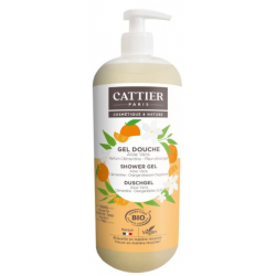 Cattier Gel douche sans sulfate parfum Clémentine Fleur d'oranger 1 Litre produit d'hygiène pour le corps Les Copines Bio