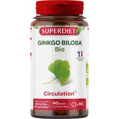 Super Diet Ginkgo Biloba Bio 80 comprimés Complément alimentaire Les Copines Bio