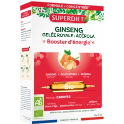 Super Diet Ginseng Acérola Gelée Royale Bio 20 ampoules de 15ml complément alimentaire Les Copines Bio