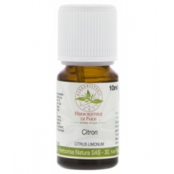 Herboristerie De Paris Huile essentielle de Citron Zeste Bio 10ml produit d'aromathérapie bio Les Copines Bio
