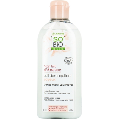 So'Bio etic Lait démaquillant au lait d'ânesse bio  200ml produit de soin pour le visage Les Copines Bio