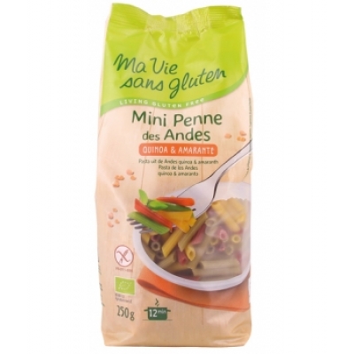 Ma vie sans Gluten Mini Penne des Andes sans gluten  250g produit d'alimentation Les Copines Bio